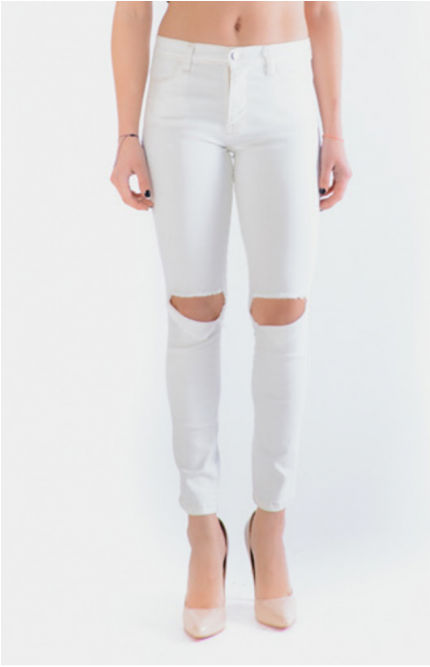 49% S&p Isabel White Ripped - Leggings (600x666), Png Download