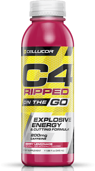 Cellucor Rtd 345ml / Berry Lemonade Cellucor C4 Ripped - Bottle (600x600), Png Download