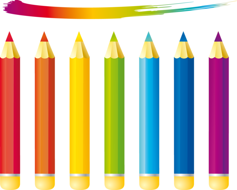 Crayons Stylos - Page - Gros Crayon De Couleur (800x641), Png Download