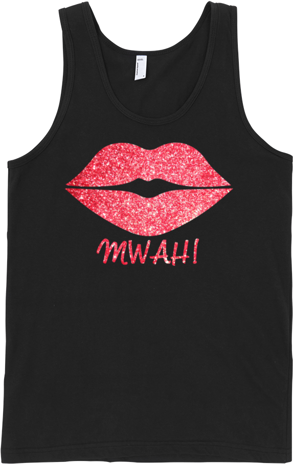 Lip Print -black - Top (1000x1000), Png Download