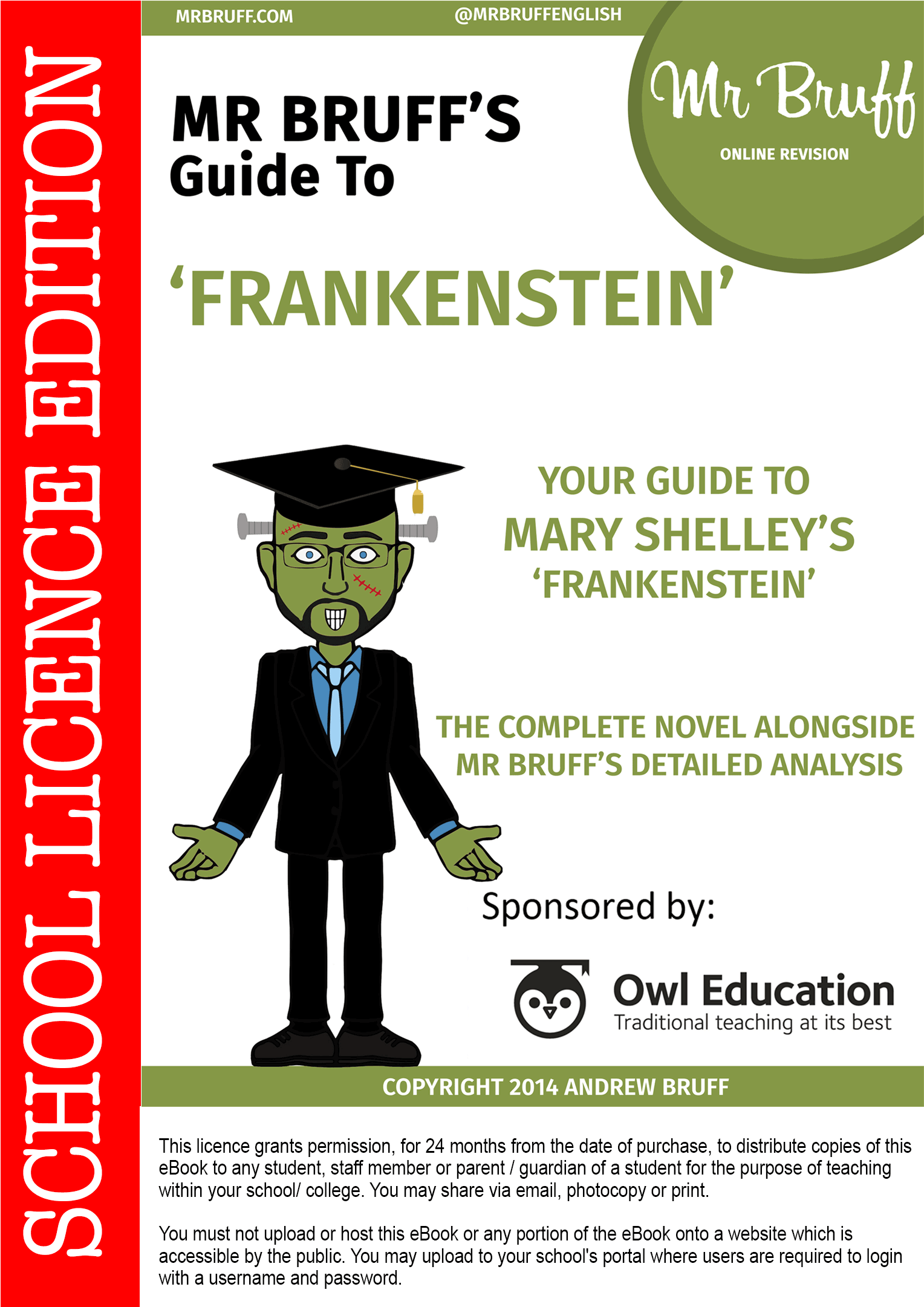 Mr Bruff's Guide To 'frankenstein' School Licence Ebook - Love (2160x2160), Png Download