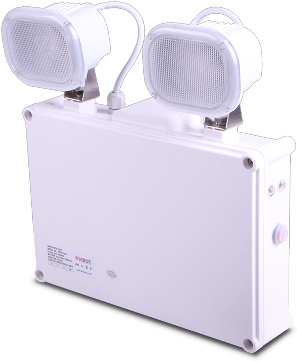 Emergency Light Twin Head Spotlight - Lamp (700x793), Png Download