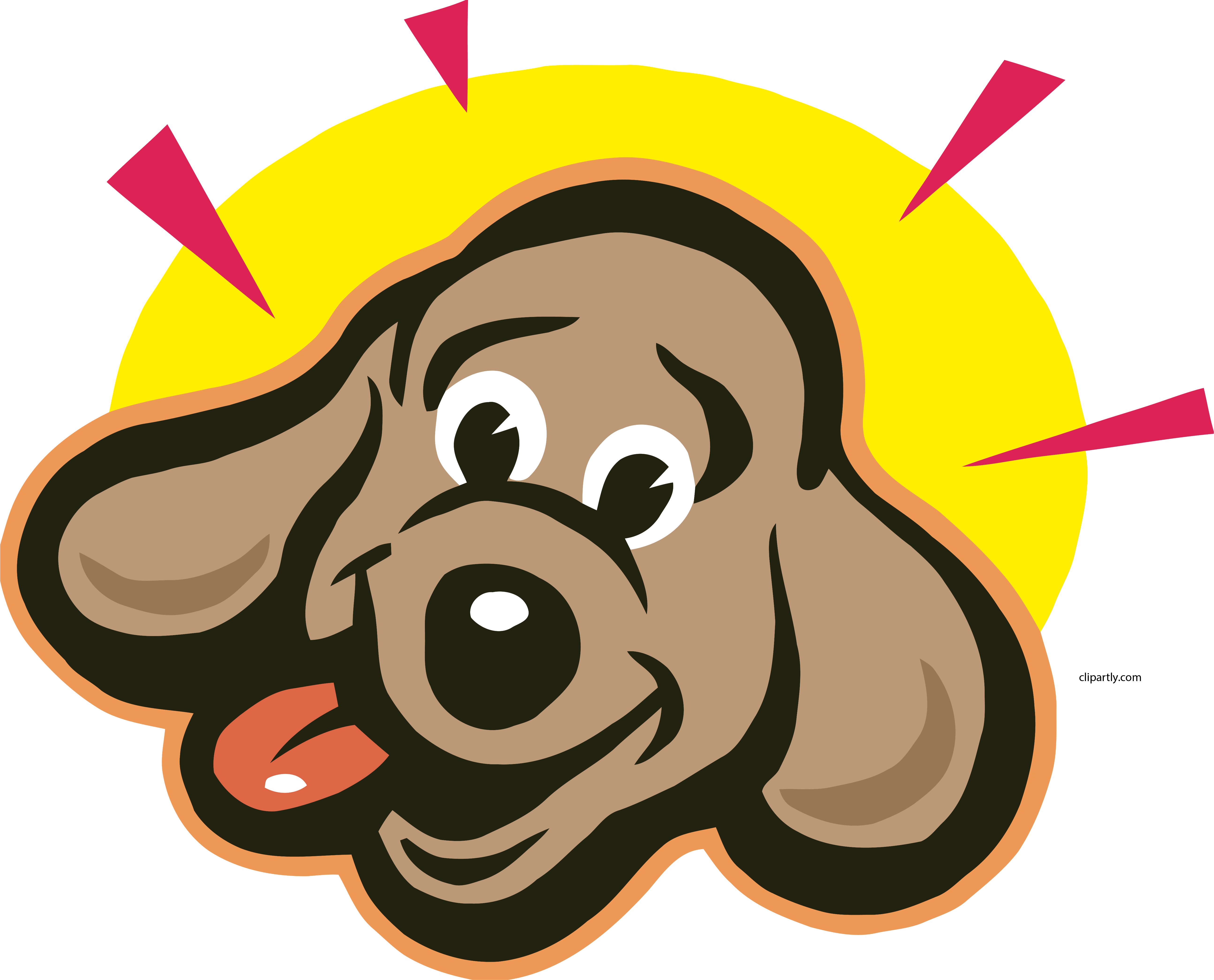 Bright Dog Face Clipart Png - Happy Dog Face Clipart (5177x4180), Png Download