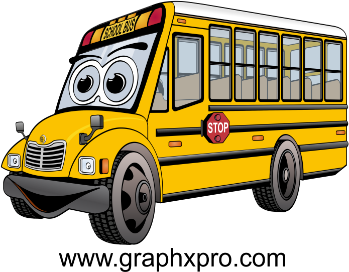 Pin By Scott Hayes On Bus Cartoons - School Bus (735x555), Png Download