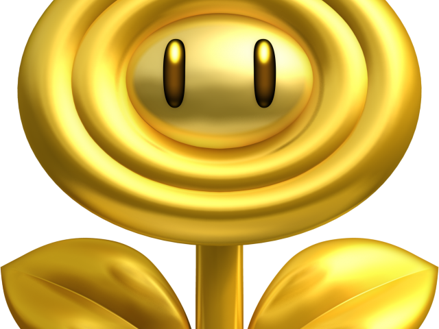 Mario Clipart Gold Coin - Golden Fire Flower Mario (640x480), Png Download