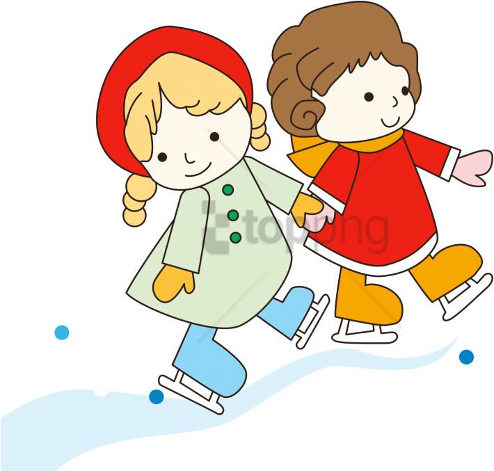 Free Png Children Png Clipart Png Image With Transparent - Ice Skating Cartoon Png (850x680), Png Download