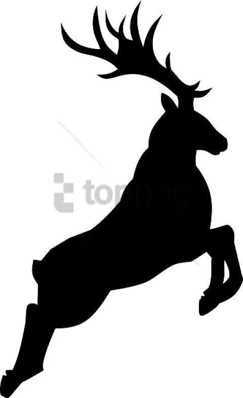 Free Png Christmas Reindeer Shot Glass Png Image With - Jumping Stag Silhouette (480x786), Png Download