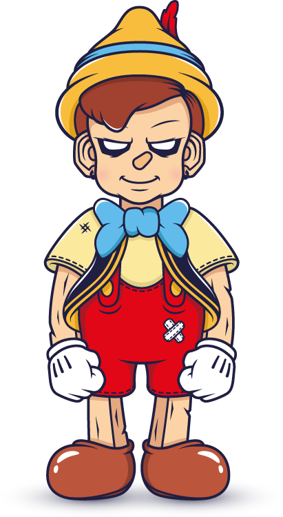 Pinocchio Vector - Dark Pinocchio (411x750), Png Download