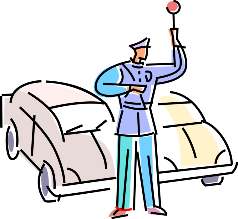 Vector Illustration Of Law Enforcement Traffic Cop (761x700), Png Download