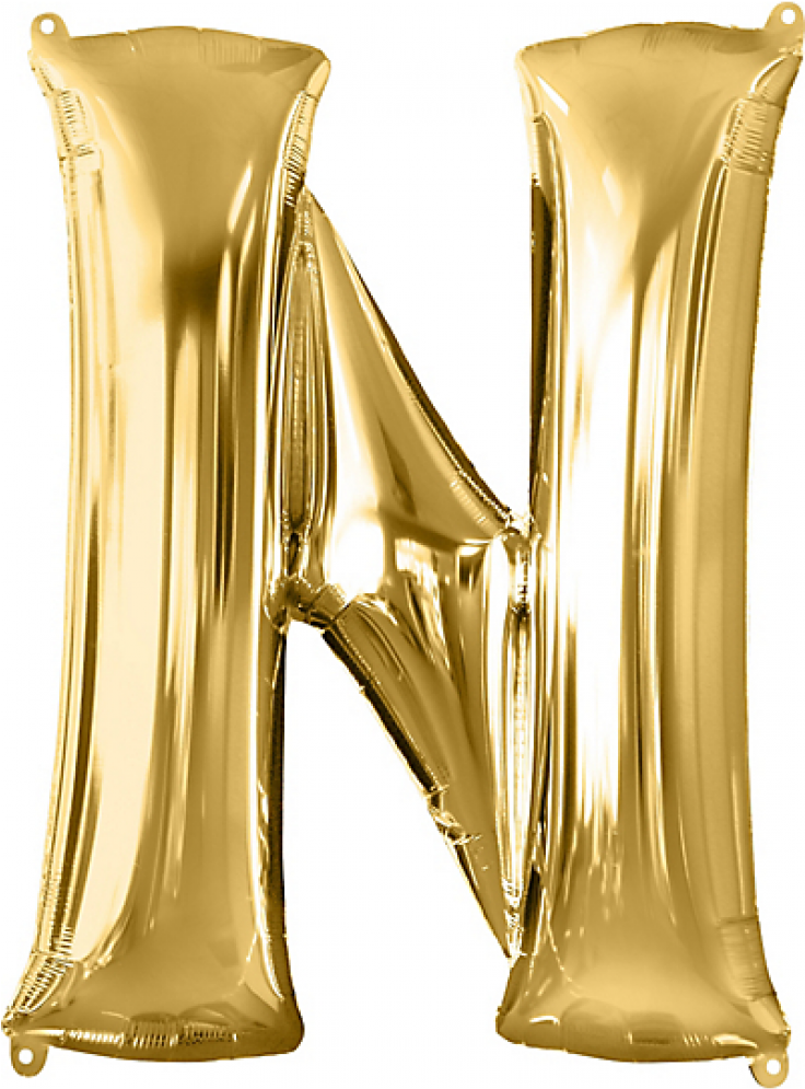 34 Inch Gold Letter N - Gold Balloon Png Letter (1000x1000), Png Download