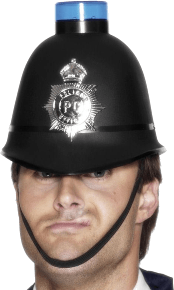 Flashing Policeman Helmet - Police Siren Helmet (600x951), Png Download