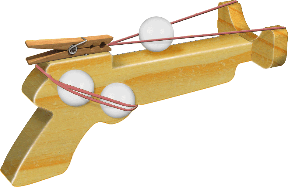 Ping Pong Gun Patterns - Rubber Band Ping Pong Gun (946x616), Png Download