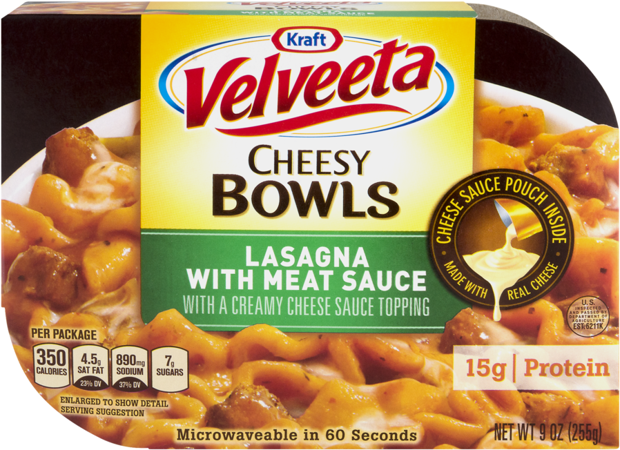 Kraft Velveeta Cheesy Bowls Lasagna With Meat Sauce, - Velveeta Cheesy Bowls (1000x1000), Png Download