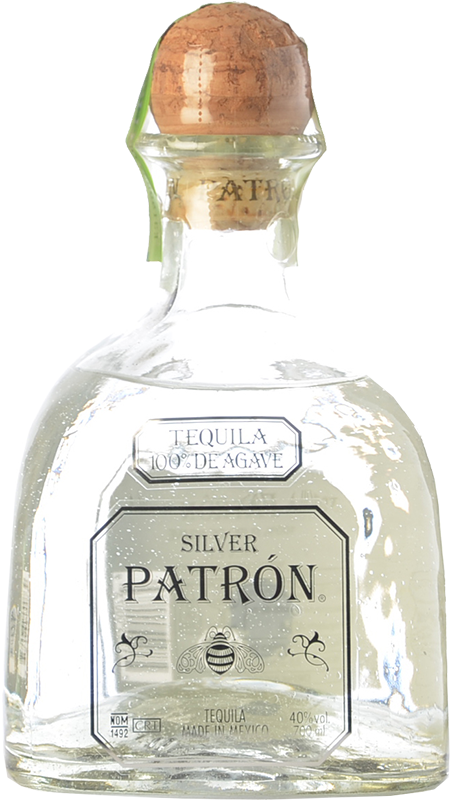 Patrón Silver - Glass Bottle (450x800), Png Download