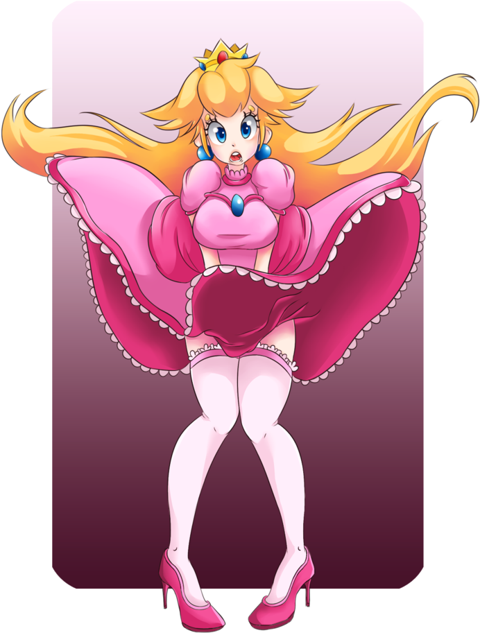 View Fullsize Princess Peach Image - Mario And Peach Anime (800x985), Png Download