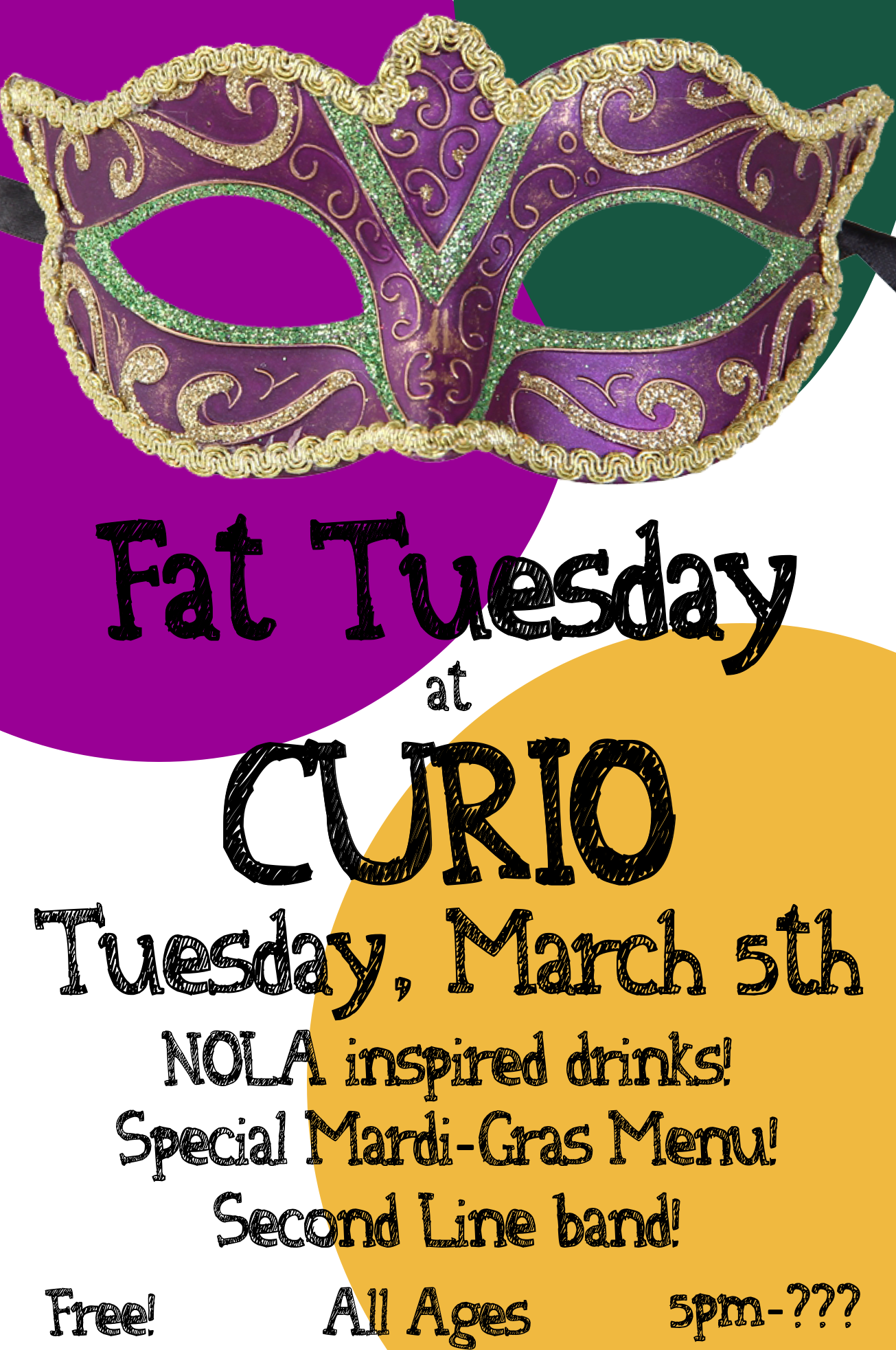 Fat Tuesday At Curio - Masquerade Theme Invitation Card (1305x1965), Png Download