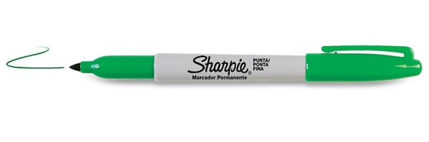 Sharpie S0810960 Fine Point Permanent Marker Green - Writing Implement (600x600), Png Download