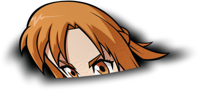 Asuna Peeker Sticker - Cartoon (1280x1280), Png Download