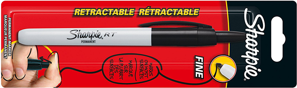 Marker Sharpie Fine Black - Sharpie (1000x400), Png Download