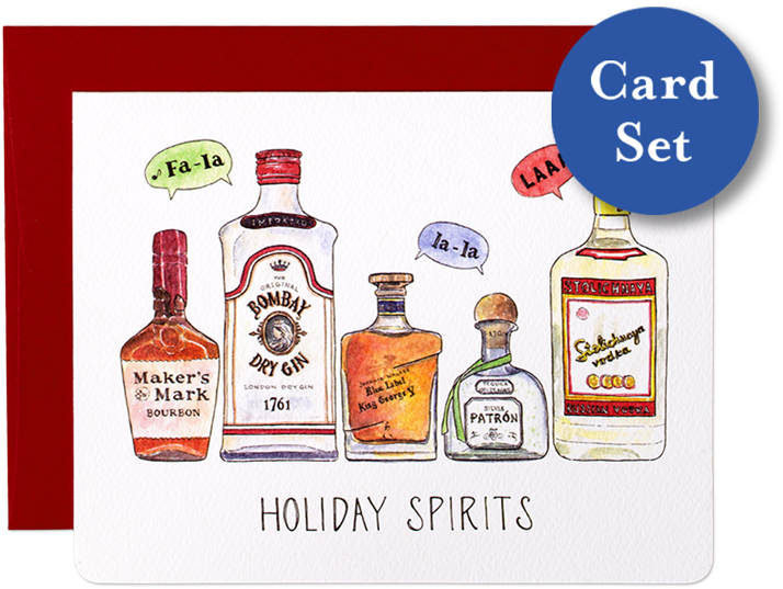 Holiday Spirits Card Set Of - Christmas Spirits Card (886x665), Png Download