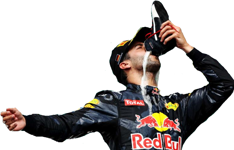 Permalink - Daniel Ricciardo Doing A Shoey (786x514), Png Download