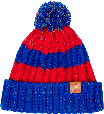 Mi - Knit Cap - Mario - Red Blue Stripes - Front - Knit Cap (640x480), Png Download