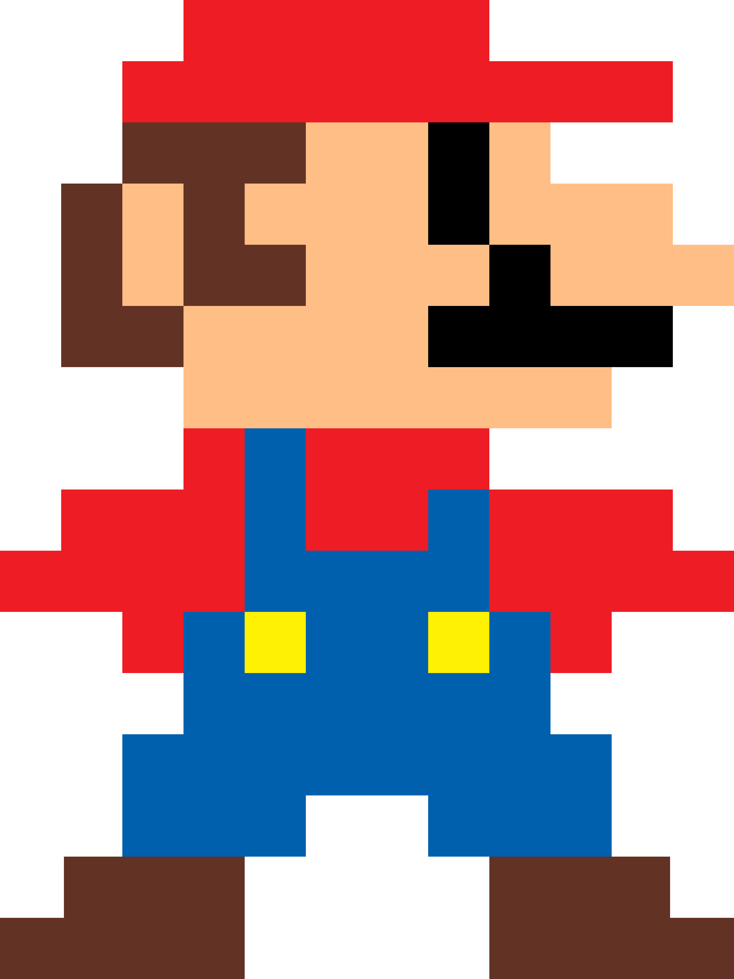 High Resolution Recreation Of The 8-bit Mario - Mario Bros 8 Bits (2400x3200), Png Download