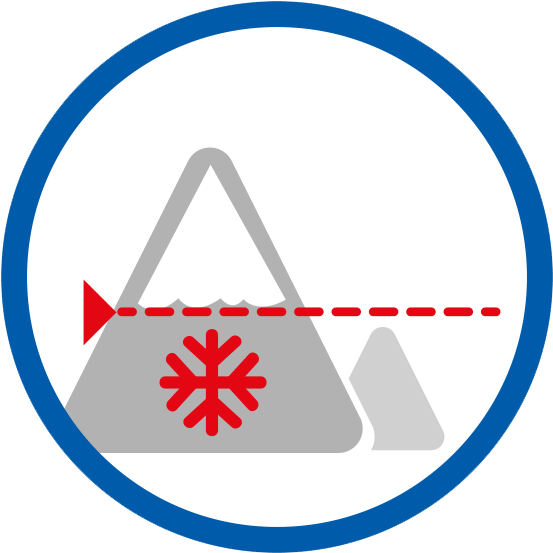 Lowest Elevation Of Snow-covered Terrain - Circle (672x670), Png Download