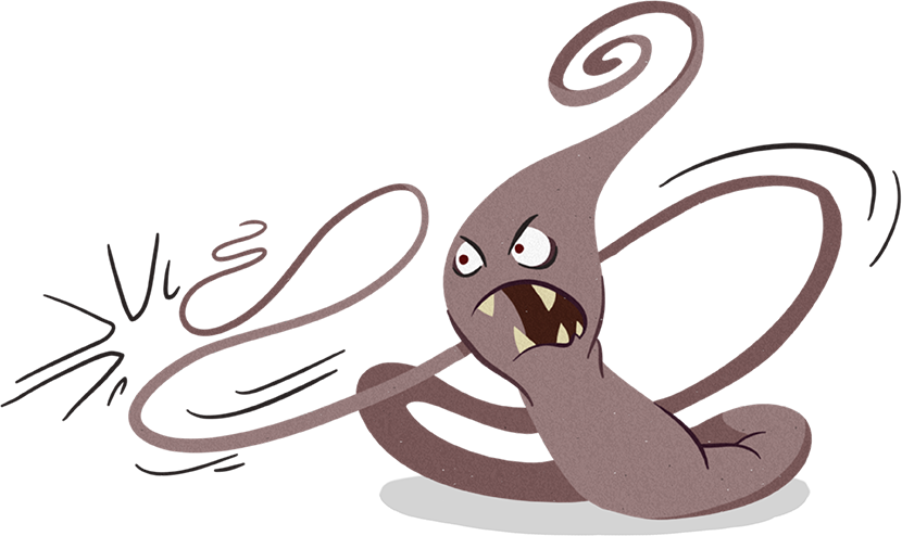 However, A Severe Whipworm Infestation Will Cause Bloody - Whipworm Cartoon (830x494), Png Download