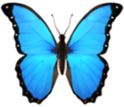 Butterfly Emoji Blue Iphone Imoji Lemoji - Limenitis (1024x1024), Png Download