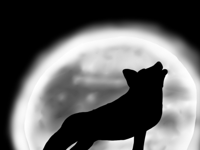 Howling Wolf Clipart Wolf Silhouette - Dog (640x480), Png Download