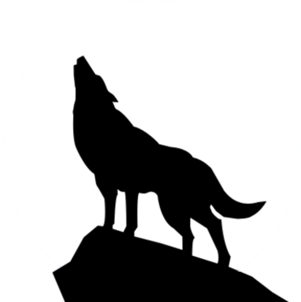 Clipart Of Wolf, Wolf An And Cliff Hanger - Wolf Howling Silhouette Png (599x600), Png Download