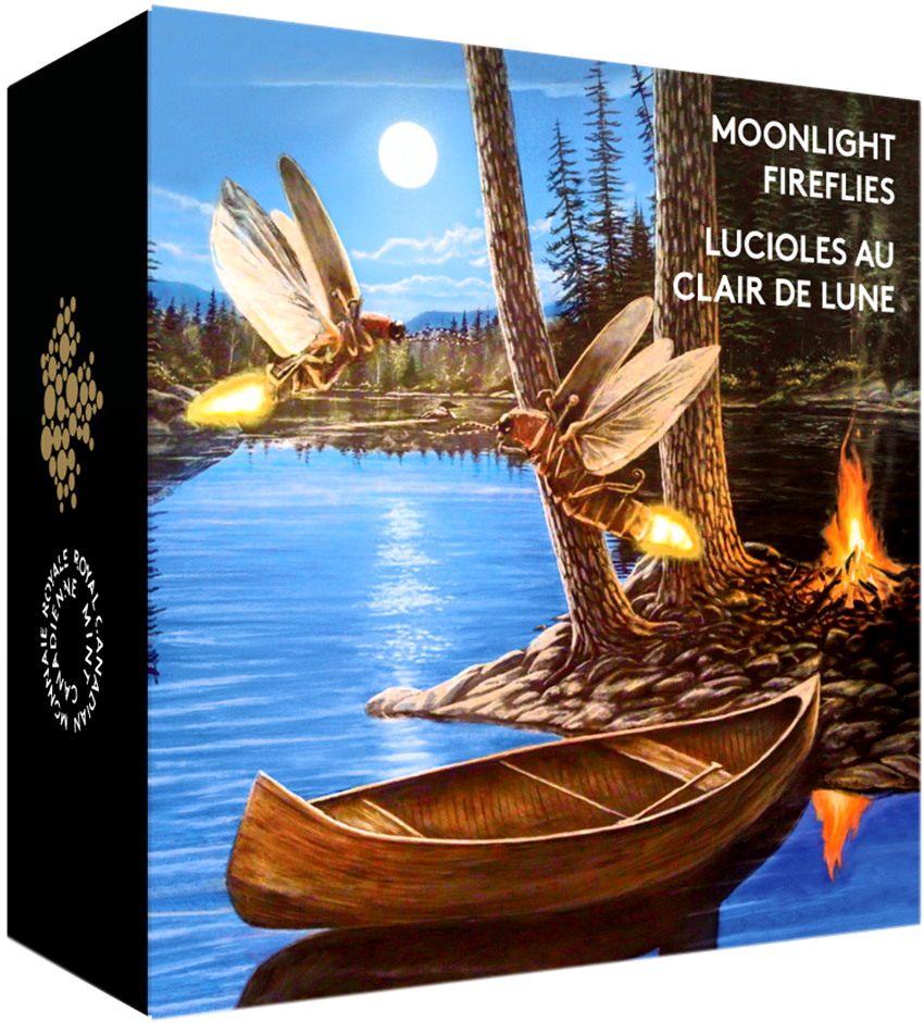 Canada 2015 Moonlight Fireflies Proof Silver 1 Oz - Dinghy (1198x1166), Png Download