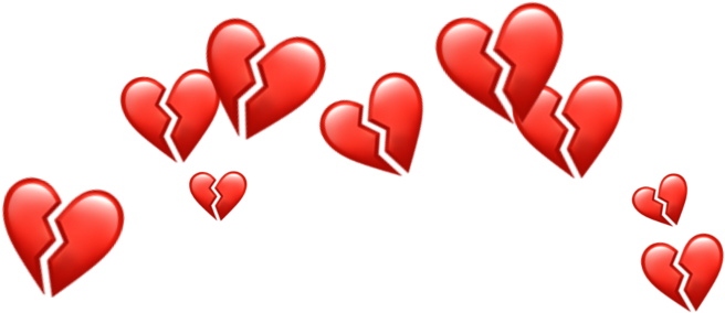 #broken #hearts #crown #red #emojis #accessories 💔 - Broken Heart (1024x1024), Png Download
