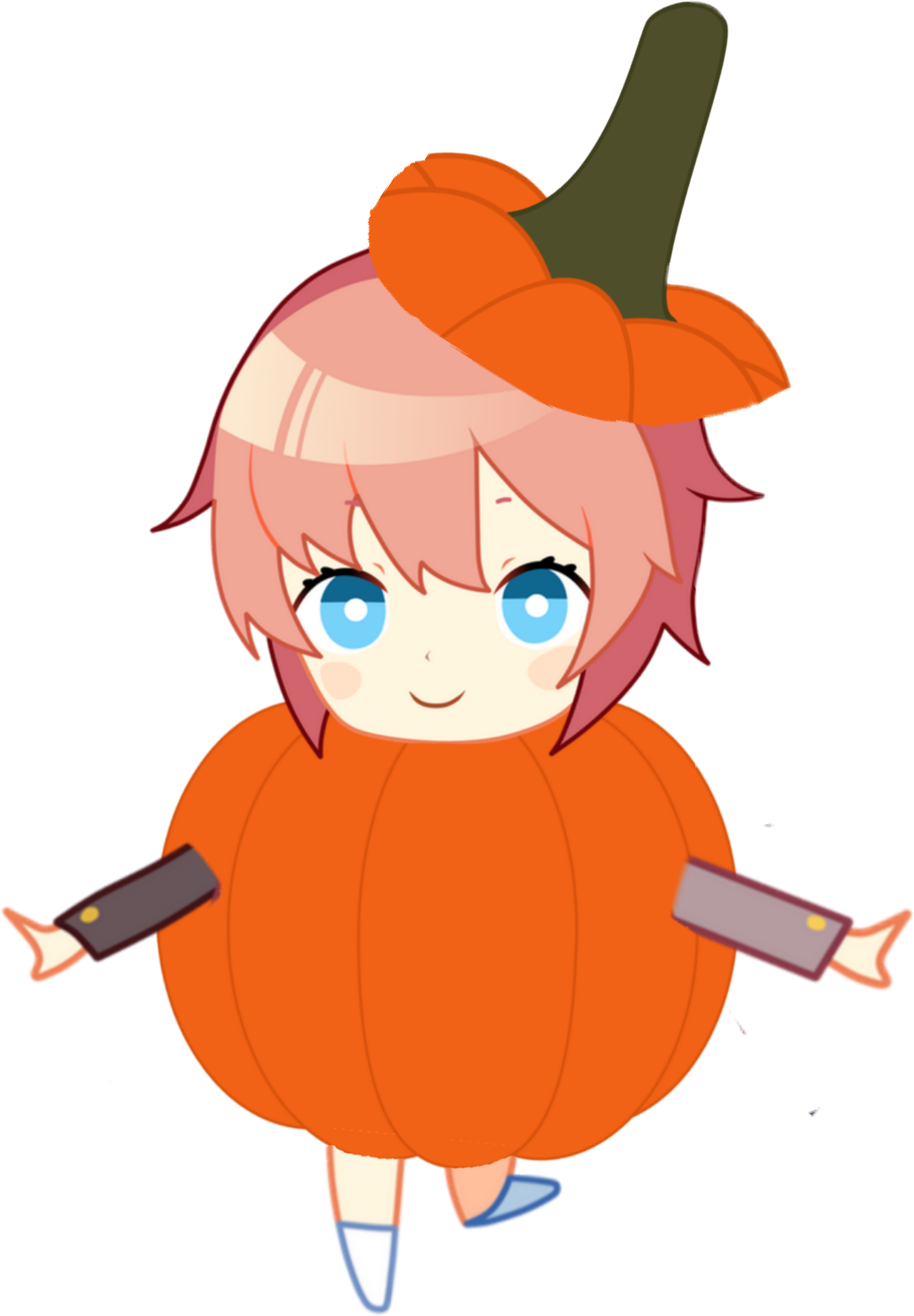 Funpumpkin - - Doki Doki Chibi Png Sayori (1482x2135), Png Download