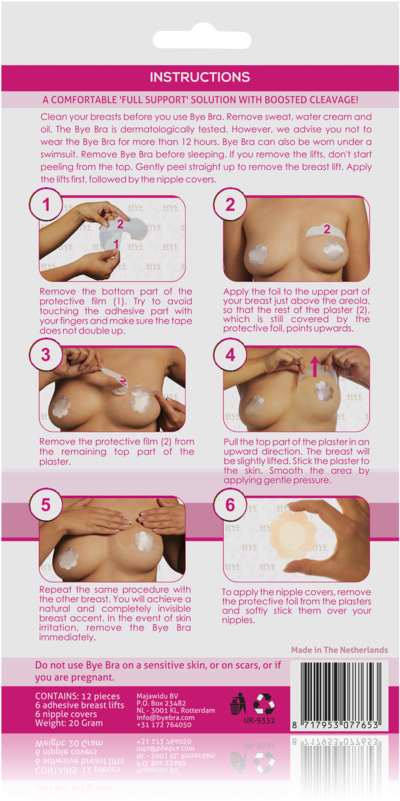 Bye Bra Adhesive Breast Lift With Silk Nipple Covers - Use Of Nipple Covers (753x1079), Png Download