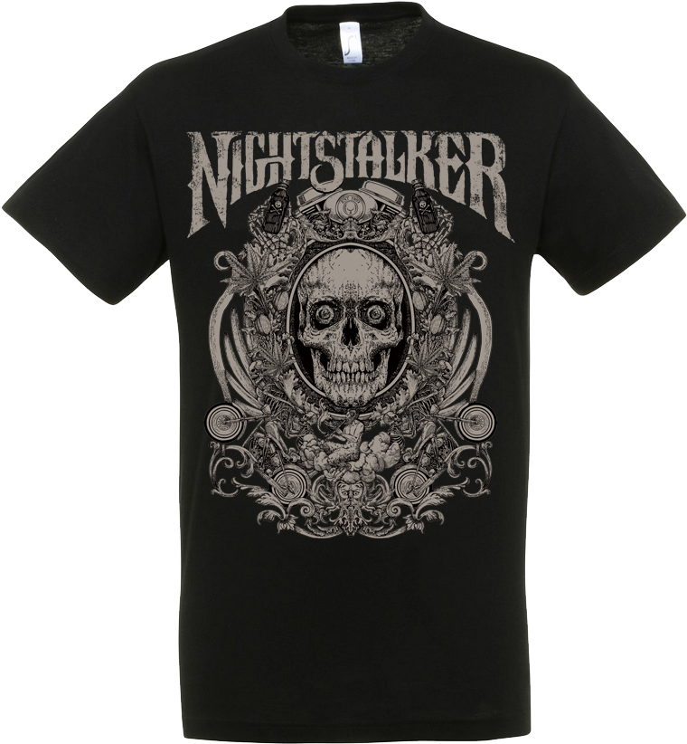 Zoom In Skull Black Tshirt Sols - T-shirt (900x900), Png Download