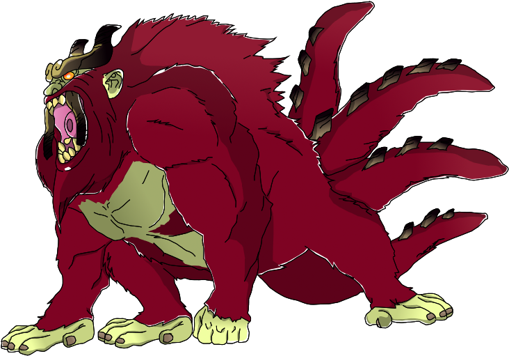 Shukaku, A Claimed Treasure From The Hidden Sand When - Four Tails Jinchuuriki (752x520), Png Download