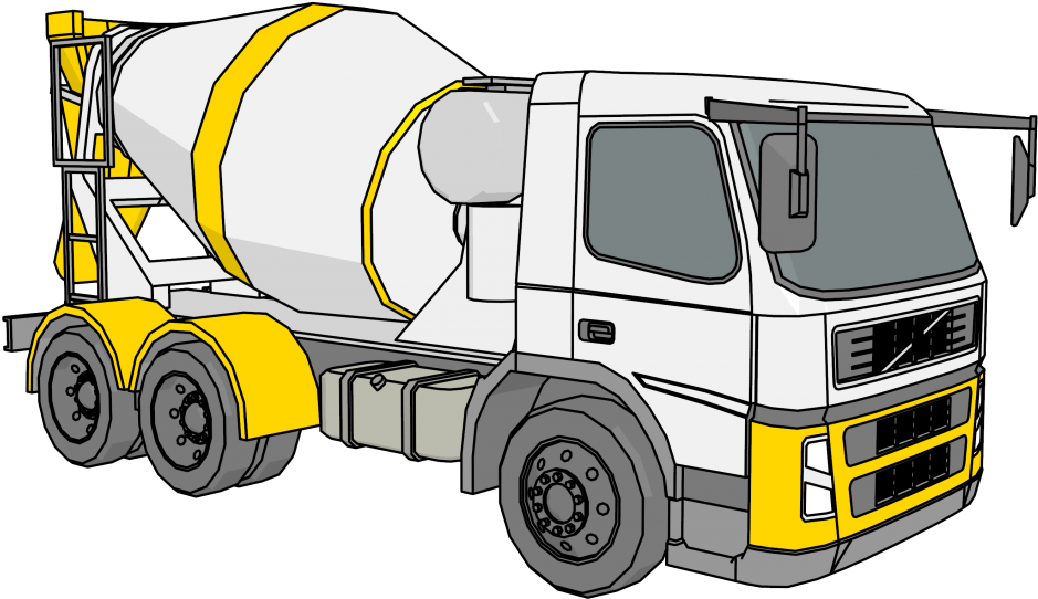 Volvo Fm12 Concrete Truck Png Clipart - Truck (990x568), Png Download