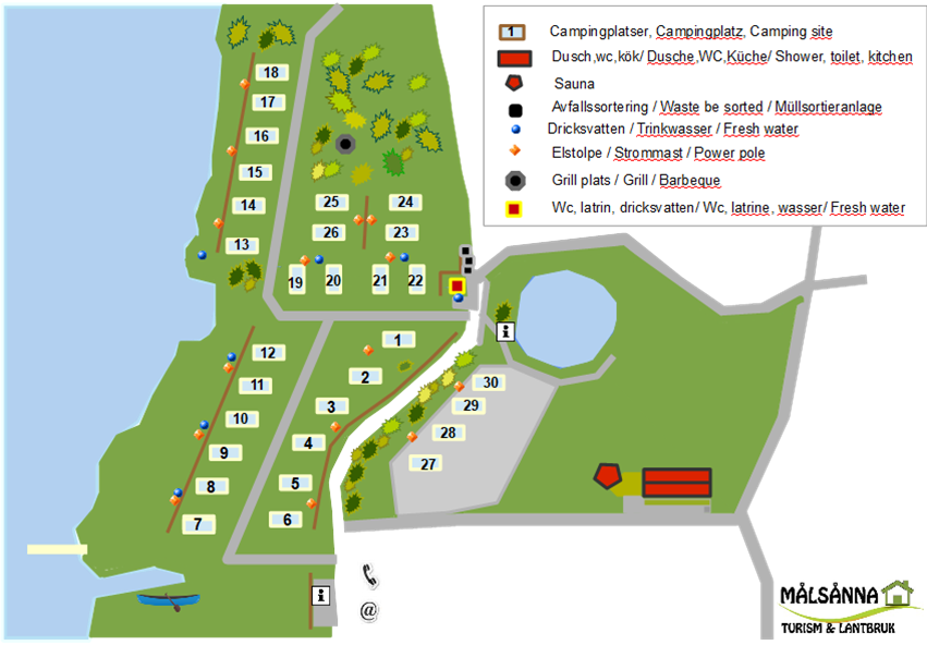 Målsånna Camping - Map (851x592), Png Download