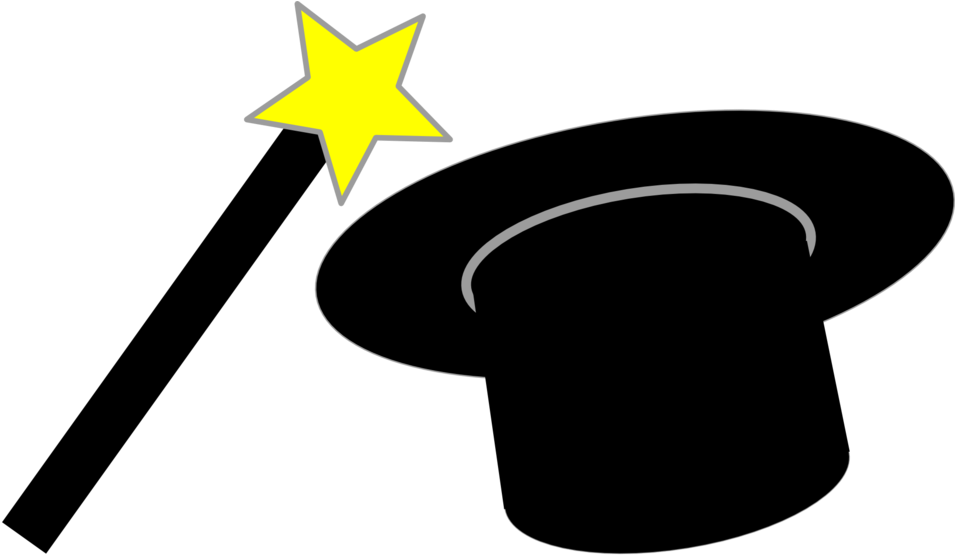 Magic Wand And Hat - Desenho De Cartola De Mágico (958x564), Png Download