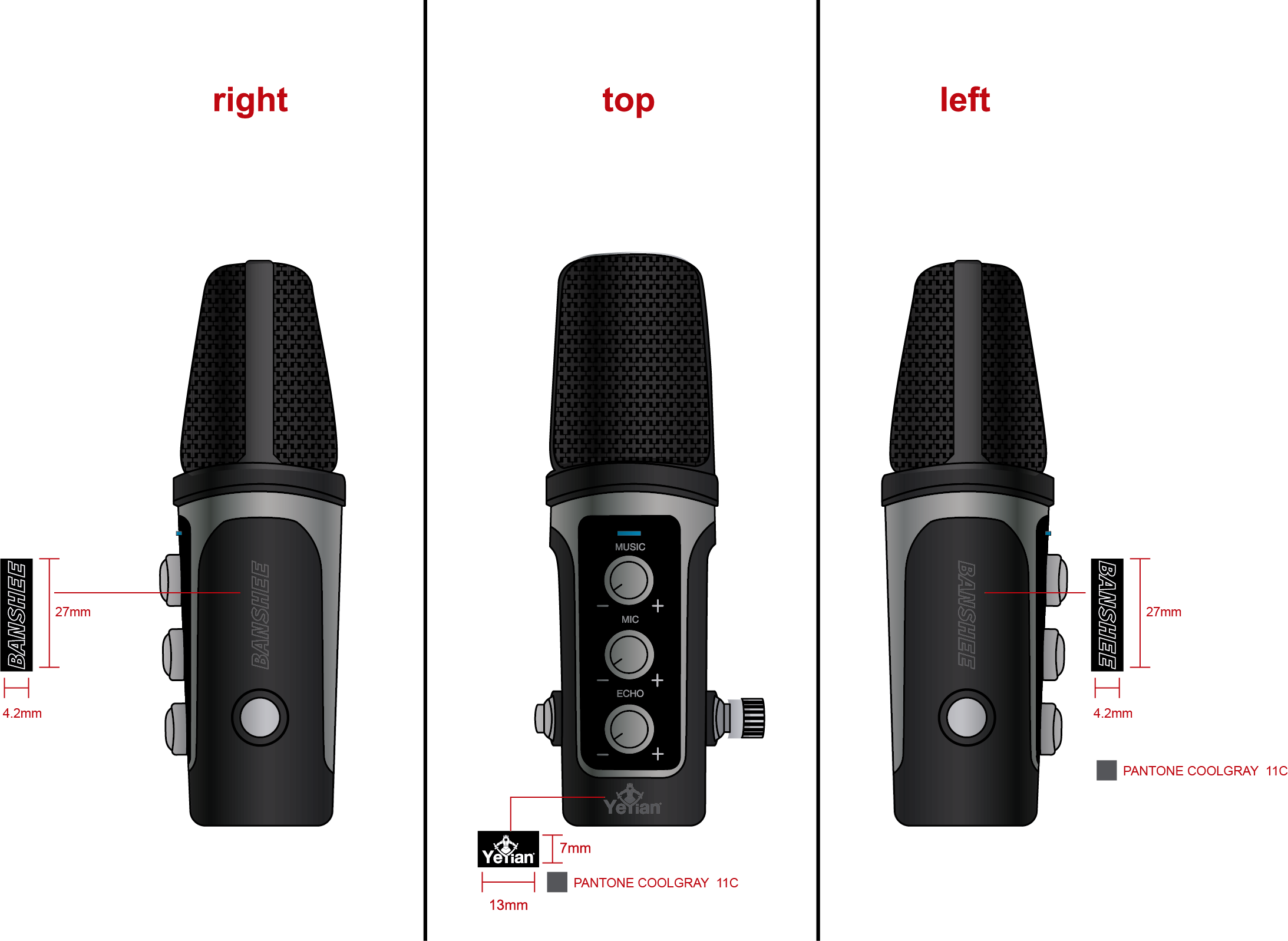 Microfono Condensador Profesional Banshee Series - Lens (2186x1597), Png Download