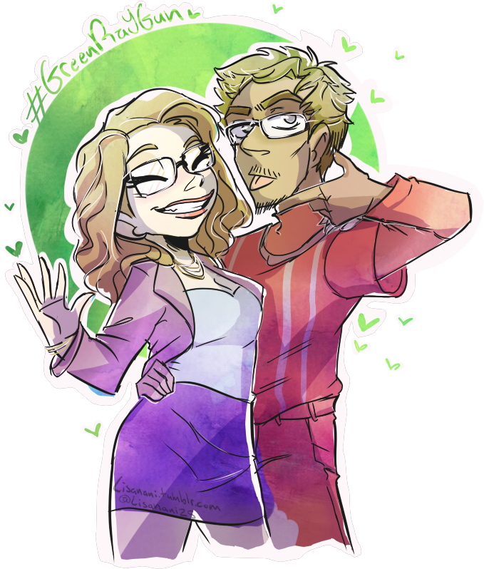 Chris Ray Gun And Laci Green Fan Art (755x838), Png Download