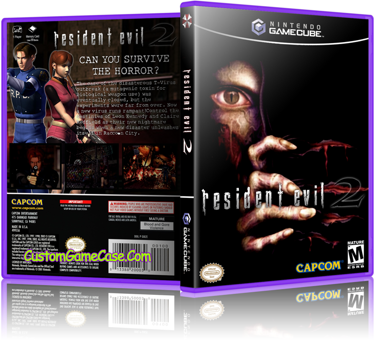 Resident Evil 2 Custom Game Case - Resident Evil 2 Gamecube (800x685), Png Download