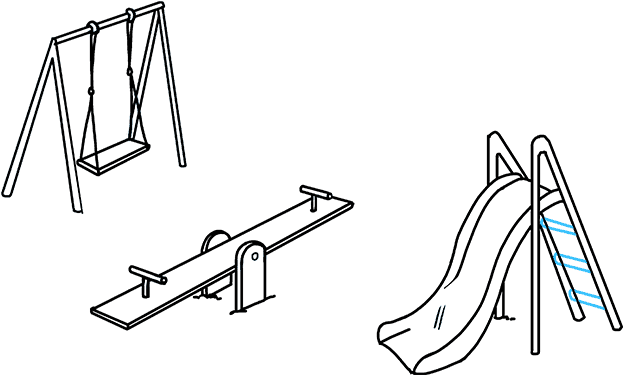How To Draw Playground - Draw A Playground Slide (680x678), Png Download