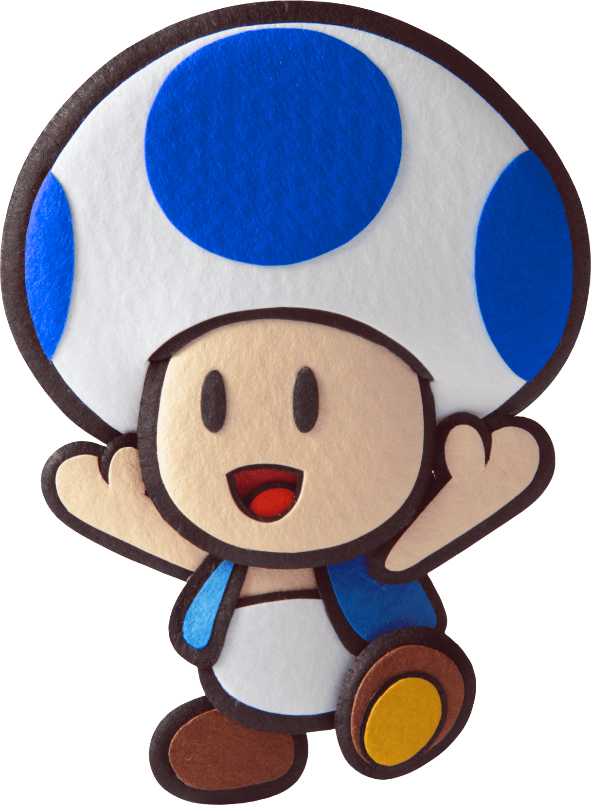 Drawn Toad Mario Character - Paper Mario Blue Toad (1215x1656), Png Download