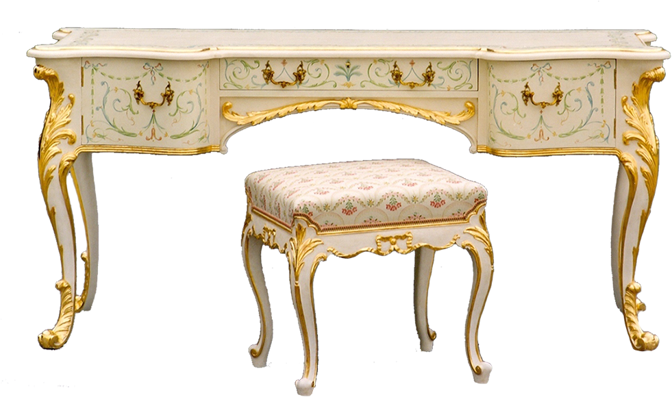 Painted Cabriole Dressing Table And Stool - Transparent Rose Dressing Table Png (1000x700), Png Download