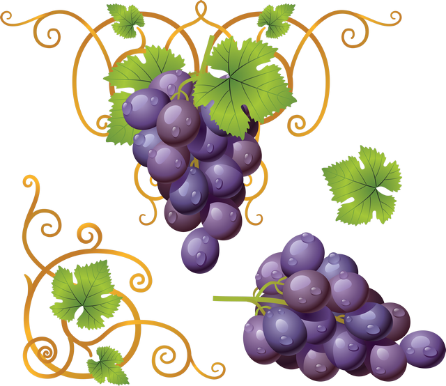 Grapes Fruits Png Transparent Images Clipart Icons - Transparent Grapes Clipart Png (640x554), Png Download