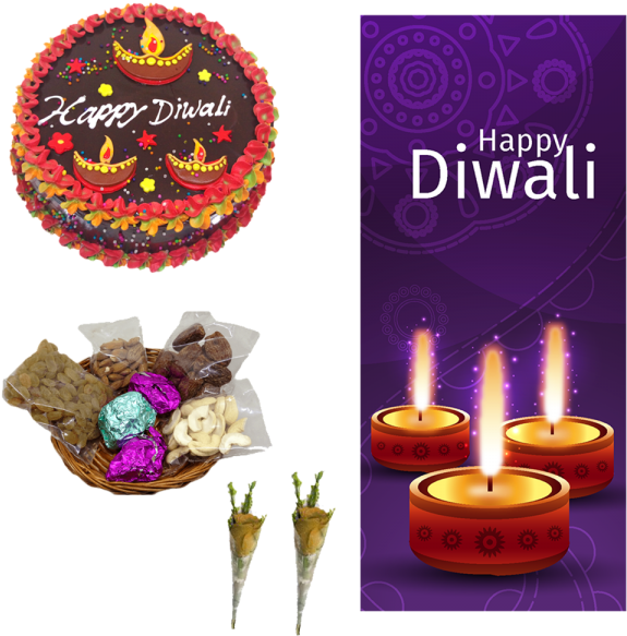 Happy Deepavali On Cake (600x600), Png Download