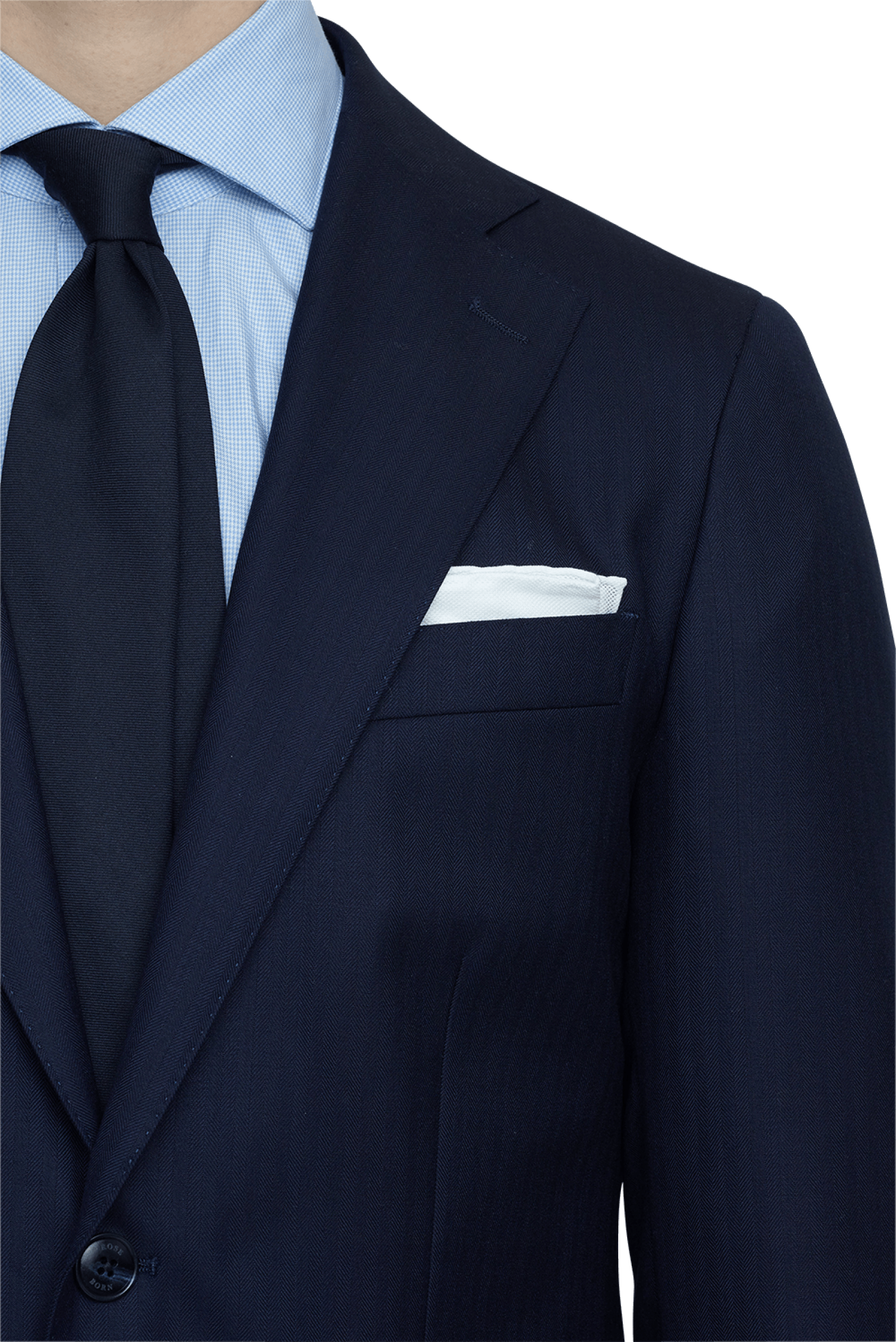 Parma Slim Suit Navy Herringbone - Formal Wear (1600x2397), Png Download